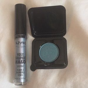 NYX holographic eye tint & teal eyeshadow